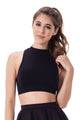MOCK NECK RACERBACK CROP TOP