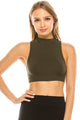 MOCK NECK RACERBACK CROP TOP