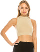 MOCK NECK RACERBACK CROP TOP
