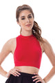 MOCK NECK RACERBACK CROP TOP
