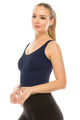 V-NECK RIBBED CROP TOP