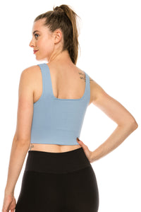 SQUARE NECK CROP TANK