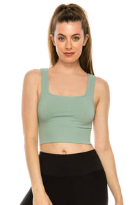 SQUARE NECK CROP TANK