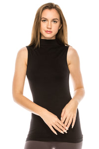 MOCK NECK SLEEVELESS TANK TOP