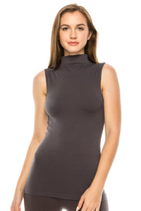 MOCK NECK SLEEVELESS TANK TOP