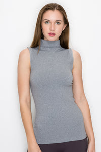 MOCK NECK SLEEVELESS TANK TOP