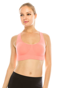 PADDED MESH RACERBACK SPORTS BRA