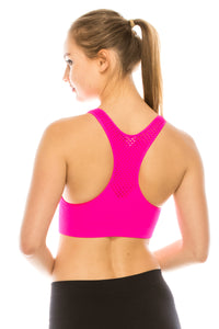 PADDED MESH RACERBACK SPORTS BRA