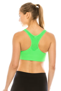 PADDED MESH RACERBACK SPORTS BRA