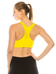 PADDED MESH RACERBACK SPORTS BRA