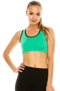 DOUBLE LAYERED STRAPPY SPORTS BRA