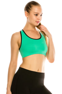 DOUBLE LAYERED STRAPPY SPORTS BRA