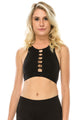 FRONT LACE UP RACERBACK SPORTS BRA