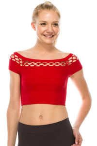 PEEPING SHORT SLEEVE CROP TOP