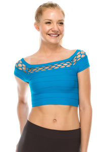 PEEPING SHORT SLEEVE CROP TOP