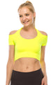 HALTER NECK SHORT SLEEVE CROP TOP
