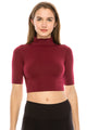 MOCK NECK ELBOW SLEEVE TOP