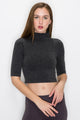 MOCK NECK ELBOW SLEEVE TOP