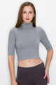 MOCK NECK ELBOW SLEEVE TOP