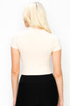 MOCK NECK CROP SHORT SLEEVE TOP