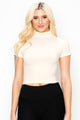 MOCK NECK CROP SHORT SLEEVE TOP