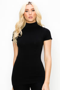 MOCK NECK SHORT SLEEVE TOP