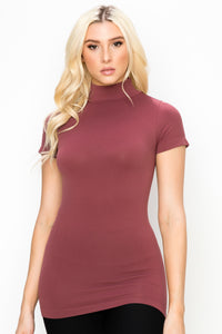 MOCK NECK SHORT SLEEVE TOP
