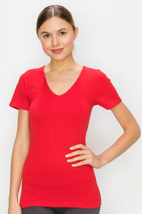 V-NECK SHORT SLEEVE TOP