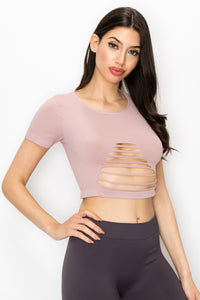 LADDERING CUTOUT CROP TOP