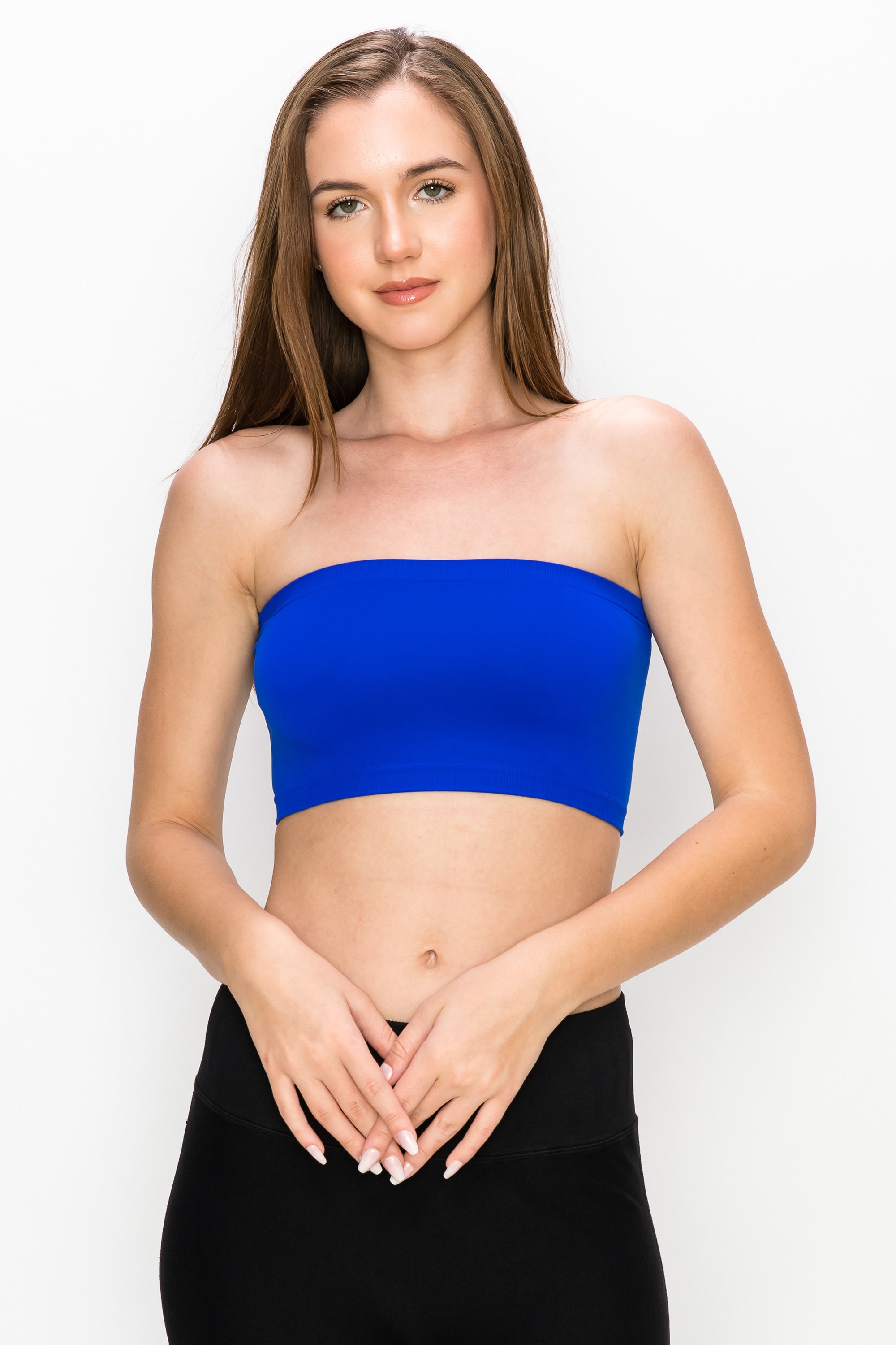 Kurve Seamless Mini Bandeau Tube top - UV Protective Fabric, Rated UPF 50+,  Made in USA, Baby Blue, X-Small/Medium at  Women's Clothing store