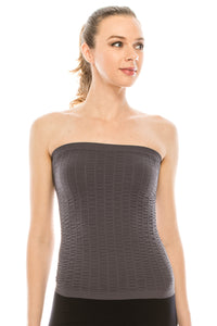 SMOCKED LONG TUBE TOP
