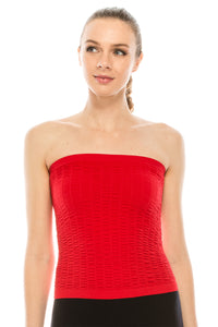 SMOCKED LONG TUBE TOP