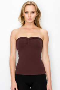 KURVE RIBBED RUCHING FRONT TUBE TOP