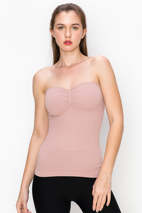 KURVE BUTTER SOFT RUCHING FRONT TUBE TOP