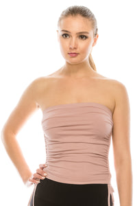RUCHED CROP TUBE TOP