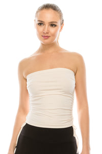 RUCHED CROP TUBE TOP