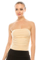 RUCHED CROP TUBE TOP