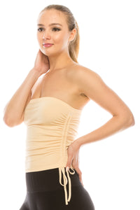 RUCHED CROP TUBE TOP