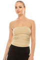 RUCHED CROP TUBE TOP