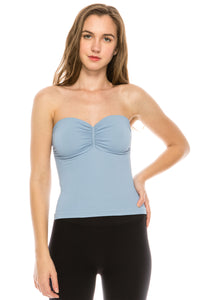 KURVE RIBBED RUCHING CROP TUBE TOP