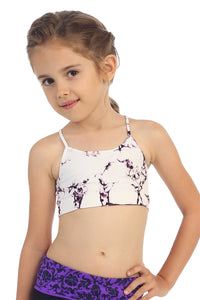 MARBLE TIE DYE KIDS X-BACK TIE DYE BANDEAU CAMI TOP