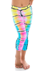 KIDS MULTI COLORED TIE DYE LEGGINGS