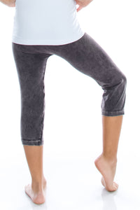 KIDS ACID WASH CAPRI LEGGINGS